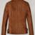 women's brown premium lambskin leather jacket asymmetrical zip closure exclusive