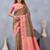 Green pink soft silk blend banarasi jacuard work designer party wear saree with unstitched blouse piece
