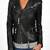 women's black lambskin leather biker jacket classic moto zip style genuine refined