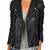 women's black lambskin leather biker jacket classic moto zip style genuine refined