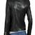 women's black lambskin leather biker jacket classic moto zip style genuine refined