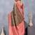 Green pink soft silk blend banarasi jacuard work designer party wear saree with unstitched blouse piece