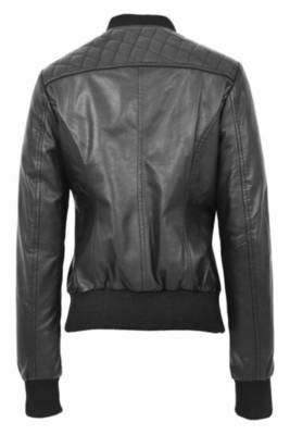 women's black premium lambskin leather jacket premium quilted design modern 2