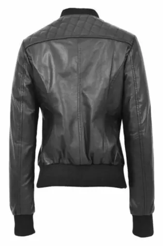 women's black premium lambskin leather jacket premium quilted design modern