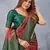 Orange green soft silk blend banarasi jacuard work designer party wear saree with unstitched blouse piece