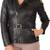 women's black premium lambskin leather jacket adjustable belted waist stylish