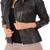 women's black premium lambskin leather jacket adjustable belted waist stylish