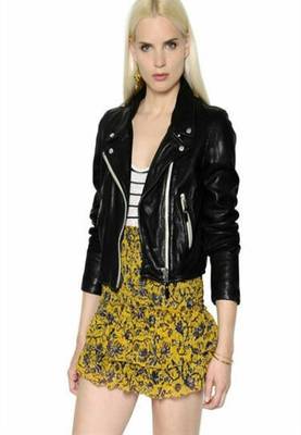 women's black premium lambskin leather jacket asymmetrical zip closure luxury 2