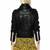 women's black premium lambskin leather jacket asymmetrical zip closure luxury