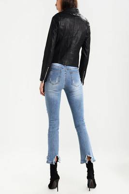 women's black lambskin leather jacket classic zip up style premium exclusive 2