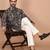 Men's floral printed cotton straight  kurta