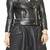 Women’s black  lambskin leather jacket -asymmetrical  zipper detail & button style