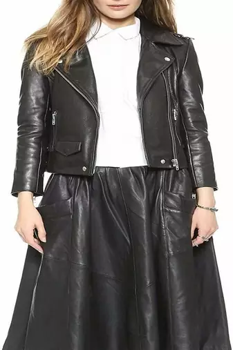 women's black premium lambskin leather jacket asymmetrical zip closure deluxe