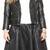 Women’s black  lambskin leather jacket -asymmetrical  zipper detail & button style