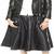 Women’s black  lambskin leather jacket -asymmetrical  zipper detail & button style