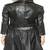 Women’s black  lambskin leather jacket -asymmetrical  zipper detail & button style