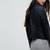 Women's black  lambskin leather jacke- staright zipper detail & waist belt style