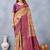 Beige wine soft silk blend banarasi jacuard work designer party wear saree with unstitched blouse piece