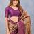 Beige wine soft silk blend banarasi jacuard work designer party wear saree with unstitched blouse piece