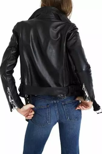 women's black premium lambskin leather jacket asymmetrical zip closure elite