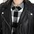 Women’s black  lambskin leather jacket -asymmetrical  zipper detail & waist belt style
