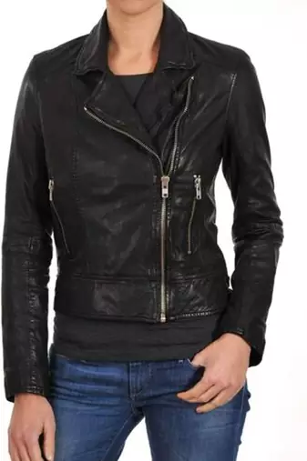 women's black lambskin leather jacket classic zip up style premium modern