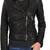 Women’s black  lambskin leather jacket -zipper detail & stylish look