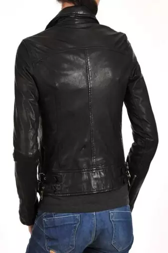 women's black lambskin leather jacket classic zip up style premium modern
