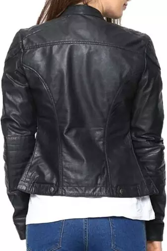 women's black lambskin leather jacket classic zip up style premium stylish