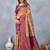 Beige wine soft silk blend banarasi jacuard work designer party wear saree with unstitched blouse piece