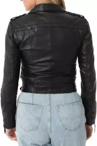 women's black premium lambskin leather jacket asymmetrical zip closure select