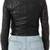 Women’s black  lambskin leather jacket -asymmetrical  zipper detail & waist belt style