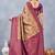 Beige wine soft silk blend banarasi jacuard work designer party wear saree with unstitched blouse piece