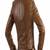 Women’s brown lambskin leather jacket -asymmetrical  zipper detail & waist belt style