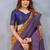 Mustard blue soft silk blend banarasi jacuard work designer party wear saree with unstitched blouse piece