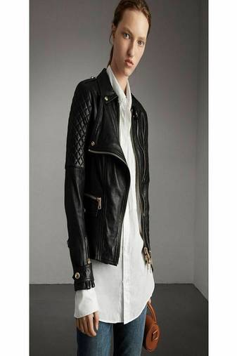 women's black lambskin leather jacket classic zip up style premium authentic