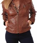 Women’s dark brown lambskin leather jacket