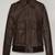 Women’s dark brown lambskin leather jacket -2 envelope pocket & ribb cuff look