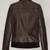 Women’s dark brown lambskin leather jacket -2 envelope pocket & ribb cuff look