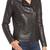 Women’s black lambskin leather jacket -cross zipp & 2 pocket style