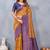 Mustard blue soft silk blend banarasi jacuard work designer party wear saree with unstitched blouse piece