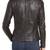 Women’s black lambskin leather jacket -cross zipp & 2 pocket style