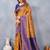 Mustard blue soft silk blend banarasi jacuard work designer party wear saree with unstitched blouse piece