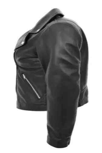 women's black premium lambskin leather jacket asymmetrical zip closure signature