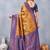 Mustard blue soft silk blend banarasi jacuard work designer party wear saree with unstitched blouse piece