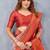 Orange soft silk blend banarasi jacuard work designer party wear saree with unstitched blouse piece