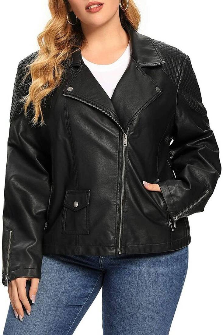 women's black lambskin leather jacket classic zip up style premium superior