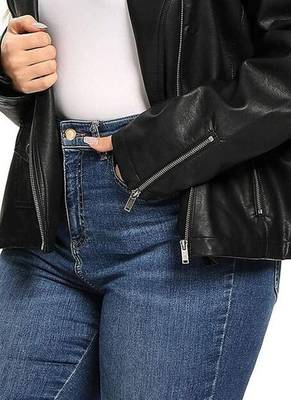 women's black lambskin leather jacket classic zip up style premium superior 3