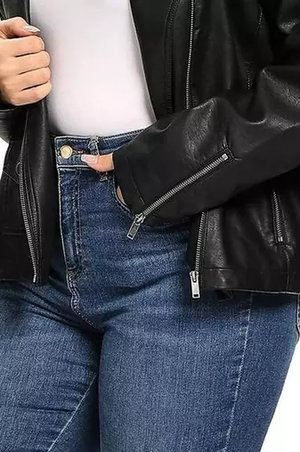 women's black lambskin leather jacket classic zip up style premium superior