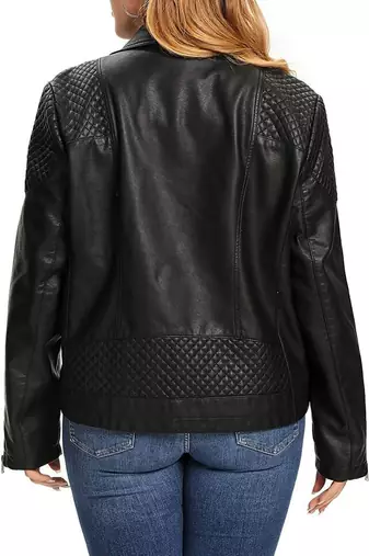 women's black lambskin leather jacket classic zip up style premium superior